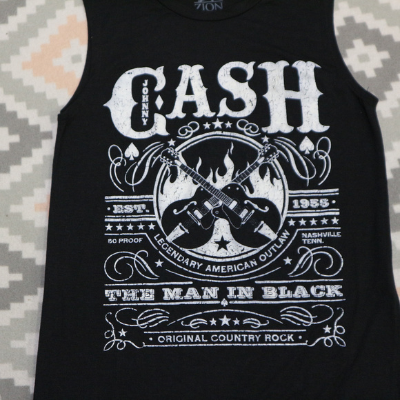 Zion Rootswear Tops - JOHHNY CASH Black Tank Top Size XS